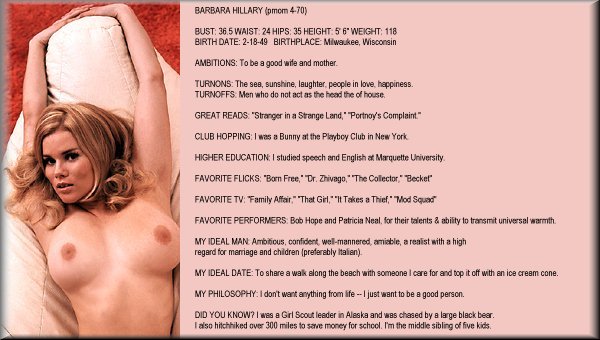 Barbara Hillary Playboy Playmates Nude Telegraph